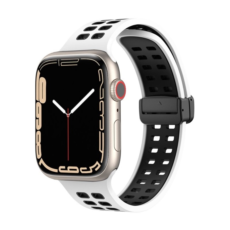 Correa para Apple Watch 8 7 41mm de Silicona con Agujeros Cuadrados y Cierre Magnético