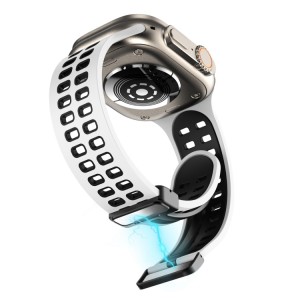 Correa para Apple Watch 8 7 41mm de Silicona con Agujeros Cuadrados y Cierre Magnético