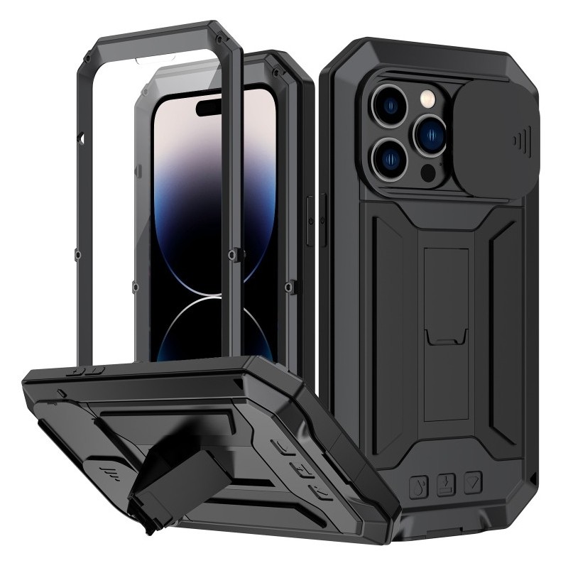 Metallic Waterproof Case Cover for iPhone 14 Pro Max