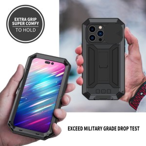 Metallic Waterproof Case Cover for iPhone 14 Pro Max