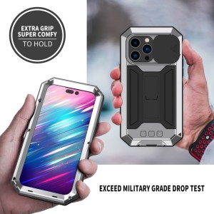 Metallic Waterproof Case Cover for iPhone 14 Plus