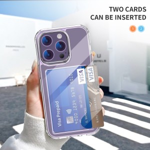 Funda con Tarjetero iPhone 14 Plus Transparente Esquinas Reforzadas