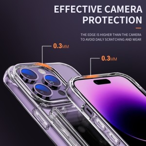 Card Holder Case for iPhone 14 Plus Transparent Four-Corner Shockproof