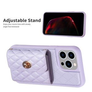 iPhone 14 Pro Max Rhombic Leather Case with Horizontal Wallet
