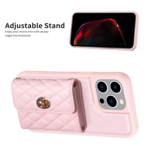iPhone 14 Pro Rhombic Leather Case with Horizontal Wallet