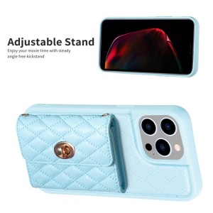 iPhone 14 Pro Rhombic Leather Case with Horizontal Wallet