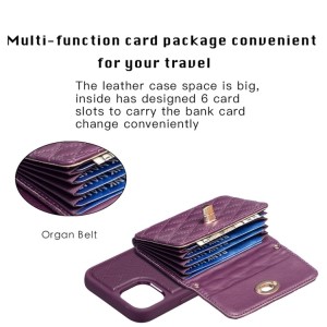 iPhone 14 Plus Rhombic Leather Case with Horizontal Wallet