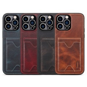 Genuine Leather Case with Card Slot for iPhone 14
