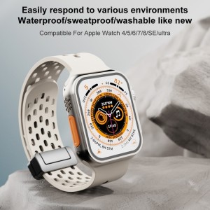 Silicone Watch Band with Magnetic Clasp for Apple Watch Ultra 49mm