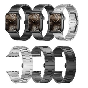 Correa de reloj de aleación de titanio y metal para Apple Watch de 46 mm, 49 mm, 45 mm y 44 mm