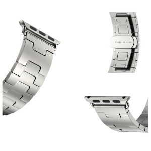Correa de reloj de aleación de titanio y metal para Apple Watch de 46 mm, 49 mm, 45 mm y 44 mm