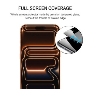 Cristal Templado Película de vidrio templado con Pegamento Completo para iPhone 17 Pro