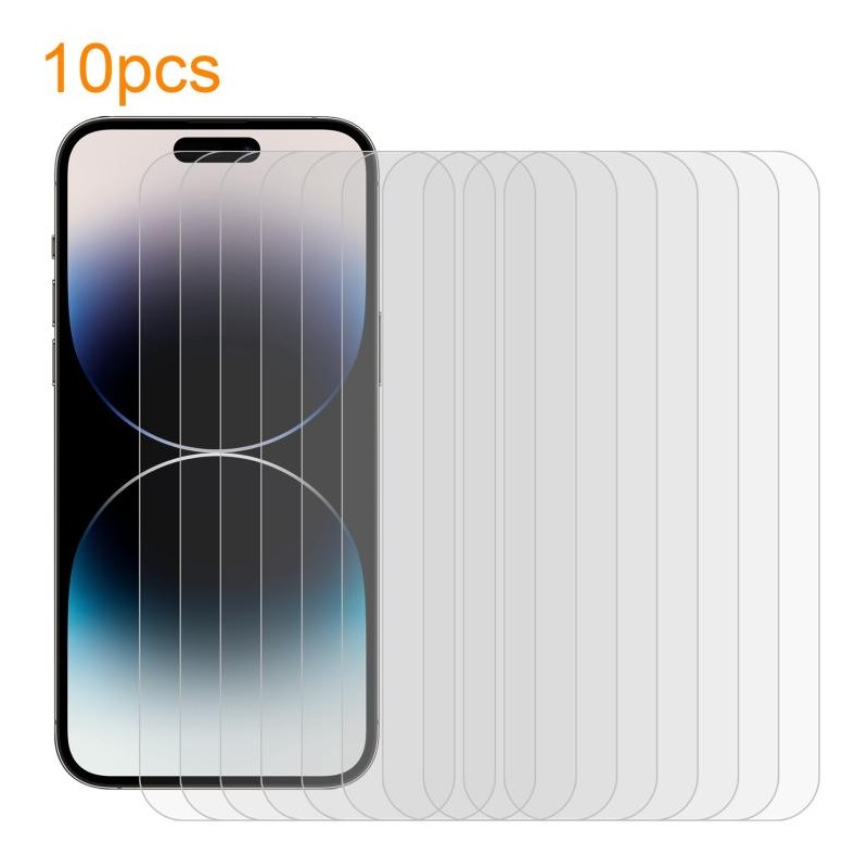 Cristal Templado de Aluminio para iPhone 14 Pro 10 Unidades